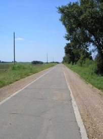 Nine-foot wide road between Miami and Afton, Oklahoma. Kathy Alexander Nine-foot wide road between Miami and Afton, Oklahoma. Kathy Alexander