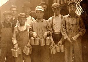 Boys working in a cannery in Indianapolis, Indiana, by Lewis Wickes Hine, 1908 Boys working in a cannery in Indianapolis, Indiana, by Lewis Wickes Hine, 1908