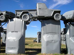 Carhenge in Nebraska along Highway 87 just north of Alliance by Kathy Alexander. Carhenge in Nebraska