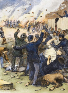 Chicago, Burlington & Quincy Railroad strike in 1888.