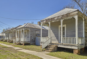 Shotgun houses in Donaldsville, Louisiana by Carol Highsmith, 2021. Shotgun houses in Donaldsville, Louisiana by Carol Highsmith, 2021.