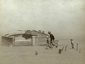 Fleeing a Dust Storm in Oklahoma, by Arthur Rothstein, 1936. Fleeing a Dust Storm in Oklahoma, by Arthur Rothstein, 1936.