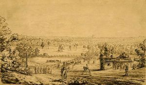 General Fremont's Army on the march through southwestern Missouri by Harper's Weekly, 1861.