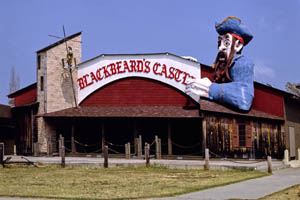 Blackbeard's Castle was once part of the amusement park at Buckroe Beach in Hampton, Virginia. Photo by John Margolies, 1985. Blackbeard's Castle was once part of the amusement park at Buckroe Beach in Hampton, Virginia. Photo by John Margolies, 1985.