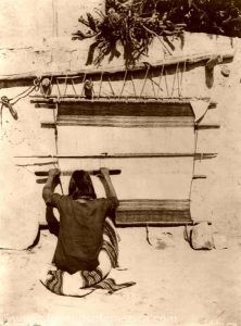 Hopi Weaving, 1879. Hopi Weaving, 1879