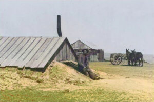 A dug-out home in Kansas.