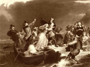 Landing of the Pilgrims on Plymouth, by Peter Frederick RockRothermel, 1869