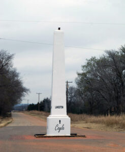 Langston, Oklahoma Obelisk, courtesy Oklahoma Historical Society.