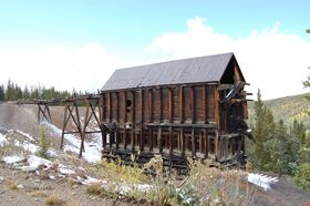 Ibex Mine Ore bin on the Route of the Silver Kings outside Leadville, Colorado, Kathy Weiser