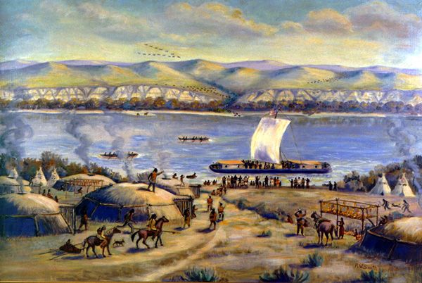 Lewis and Clark on the Upper Missouri River. Lewis and Clark on the Upper Missouri River.