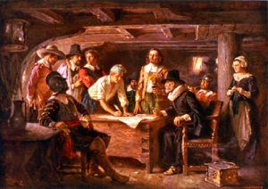 Mayflower Compact, by Jean Leon Gerome Ferris, 1932