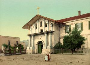 Mission Delores in San Francisco, California by Detroit Publishing, 1898.
