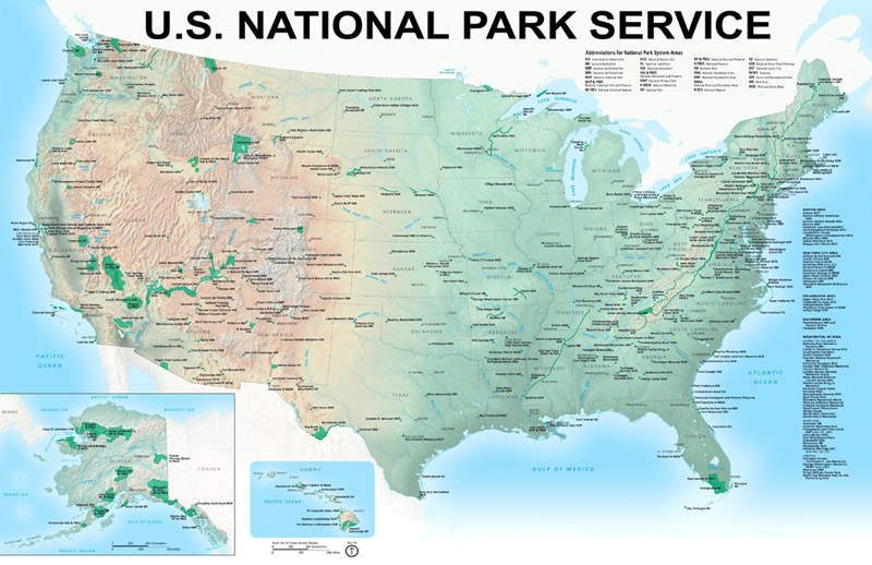 National Park Service Wall Map National Park Service Wall Map