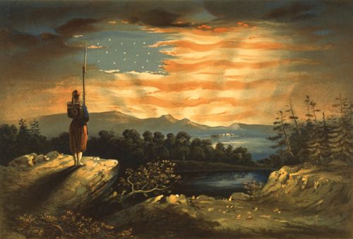 Our heaven born banner painted by Wm. Bauly, 1861