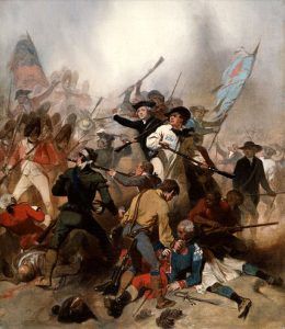 Patriots of Color at the Battle of Bunker Hill in the American Revolution.