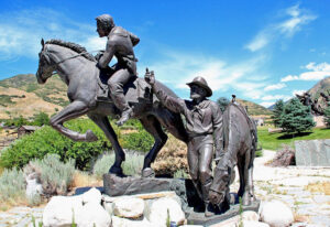 Pony Express Monument in Salt Lake City, Utah.