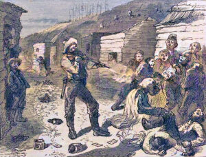 Shooting in Sheridan, Kansas Shooting by Harpers Weekly, 1875.