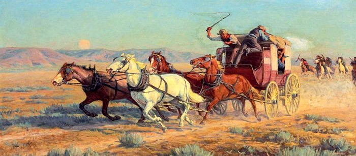 Stagecoach Painting by Richard Lorenz.