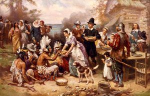 The first Thanksgiving in 1621. The first Thanksgiving in 1621