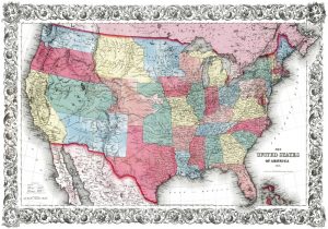 United States Map, 1853 United States Map, 1853