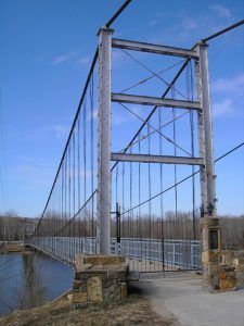 Swinging Bridge in Warsaw, Missouri by Kathy Alexander.