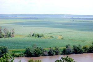 White Cloud, Kansas Overlook, viewing the Missouri River, Missouri, and Iowa, by Dave Alexander. White Cloud, Kansas Overlook, viewing the Missouri River, Missouri and Iowa, by Dave