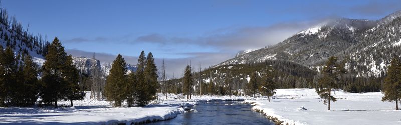 A wintertime view of the Yellowstone River in Yellowstone National Park by Carol Highsmith.